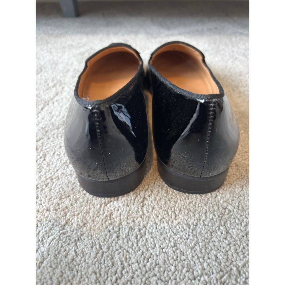 Jack Rogers Ginny Black Patent Leather Bow Loafers | Quiet Luxury Ballet Academi - Picture 4 of 9